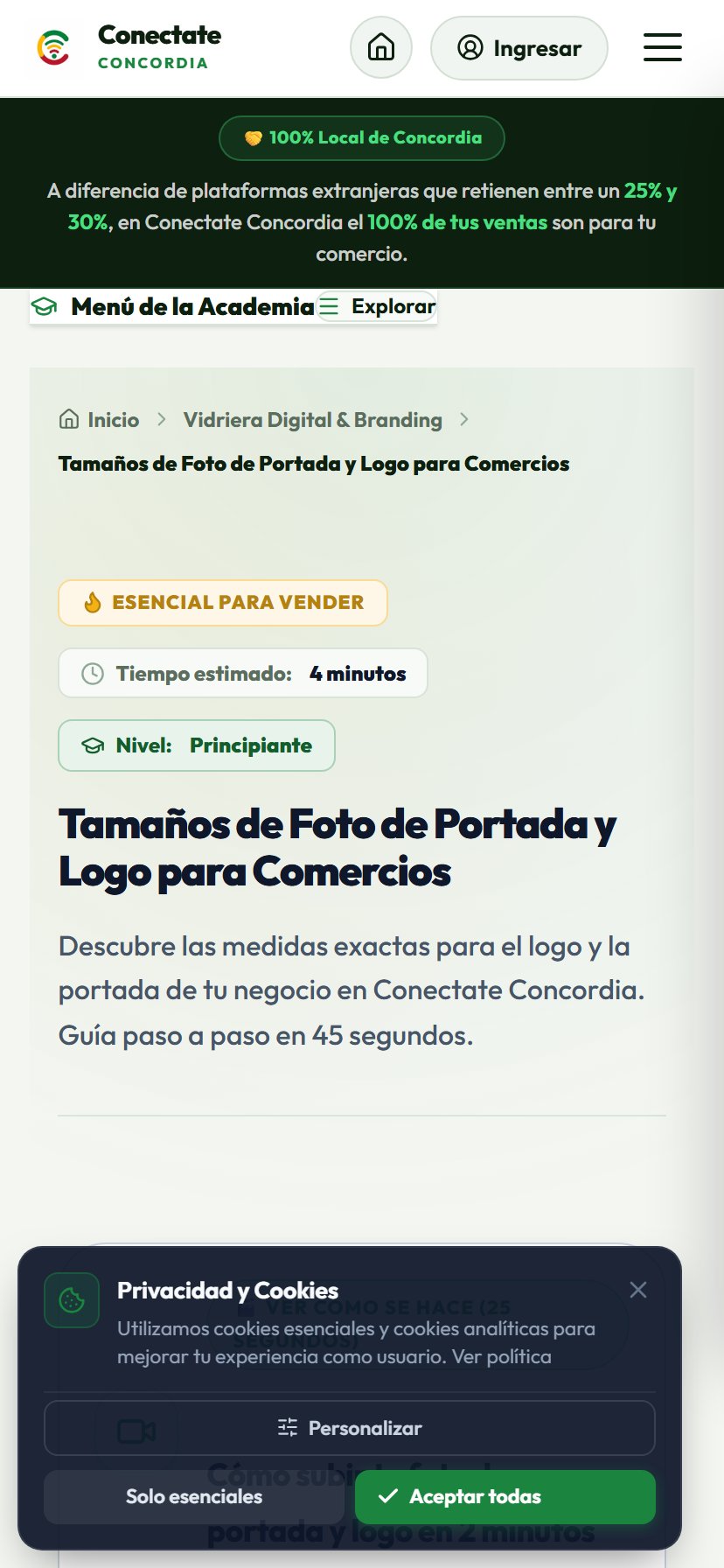 Ingresar al Panel de Comercio